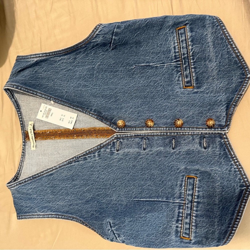 Abercrombie & Fitch Blue Jeans Classic Style Vest